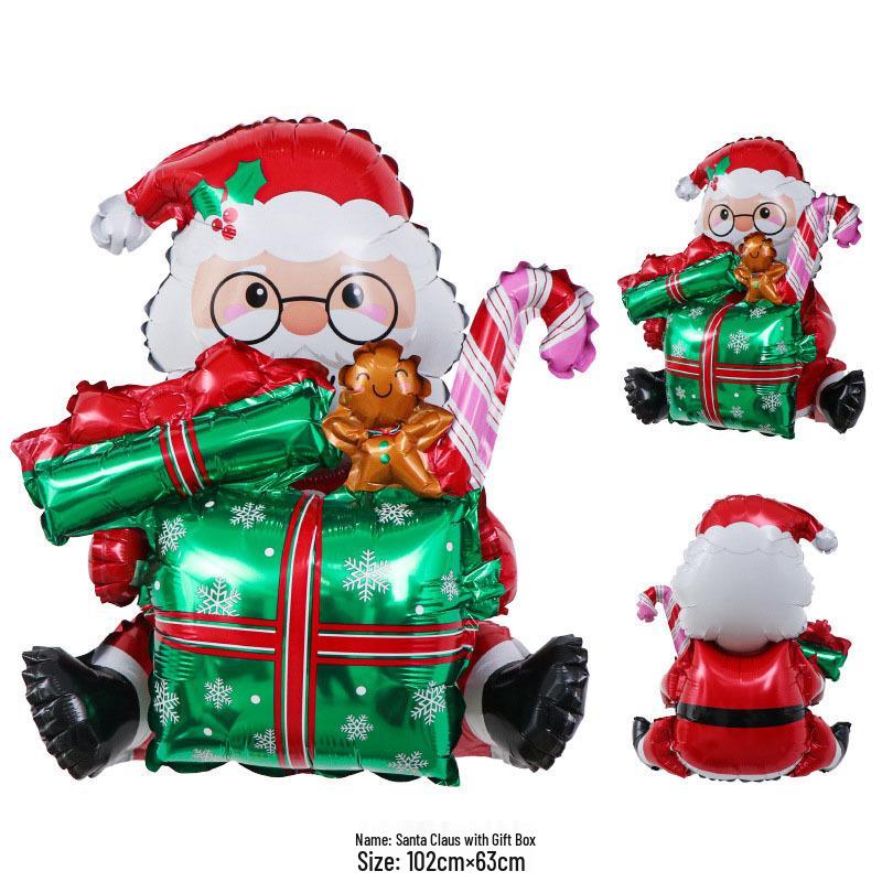 3D Santa and Sleigh with Reindeer Balloon Decor Set