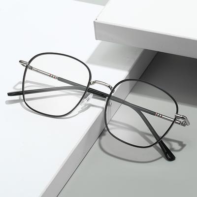 Exquisite Clear Black Frame Women Men Metal Square Minimalist Eyewear Travel Shopping Female Male Blue Light Blocking Glasses