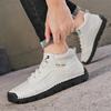 Men's High-top Casual Sneakers Handmade Leather Shoes Plus Size 39-48 Spring & Autumn