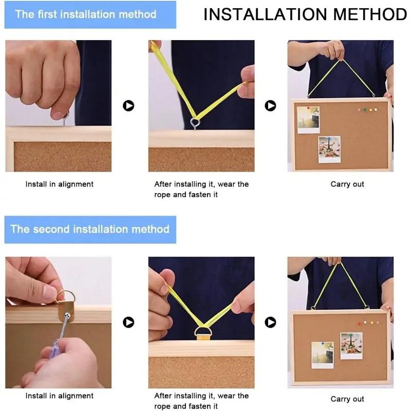 Advertising Display Cork Board, Retro Frame Style, Single-sided Photo Wall, Office & School Display Supplies