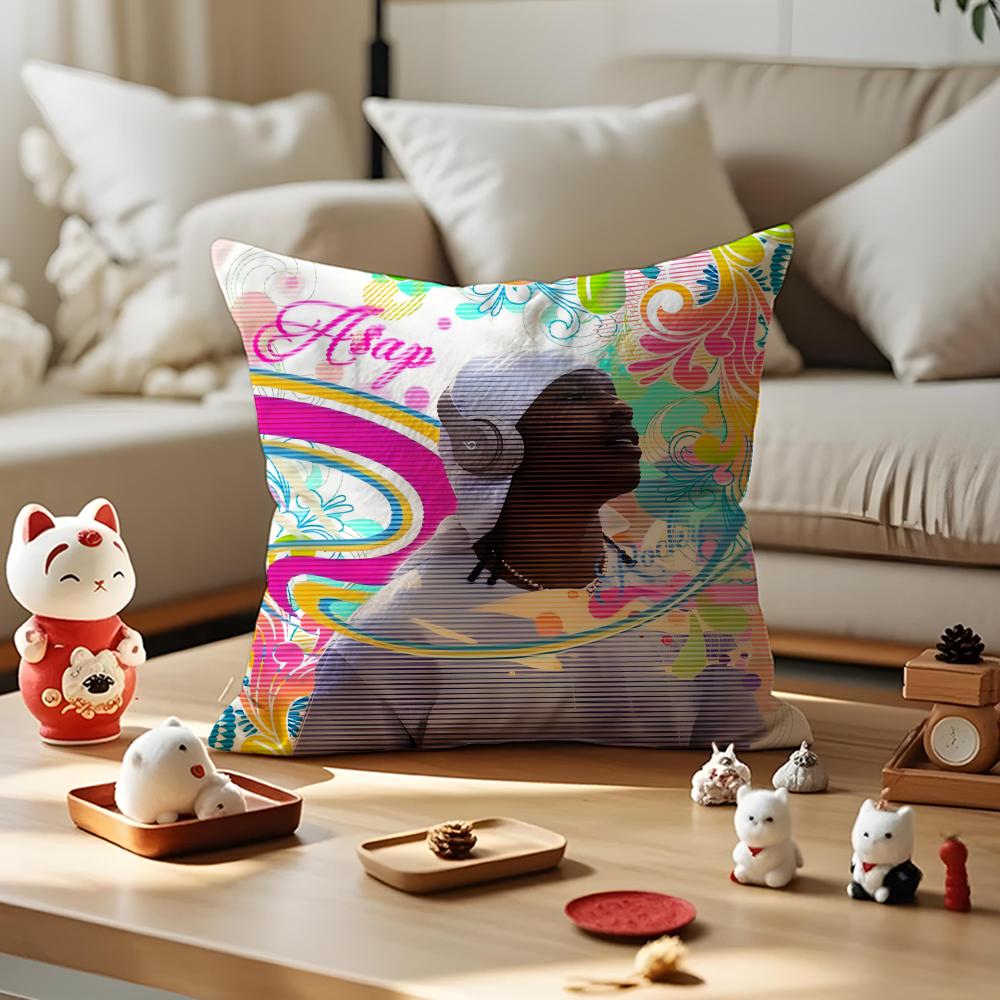 Rapper AASAP Rocky Cushion Cover Silky Short Plush Invisible Zipper Dustproof Sofa Pillow Case for Home Decor