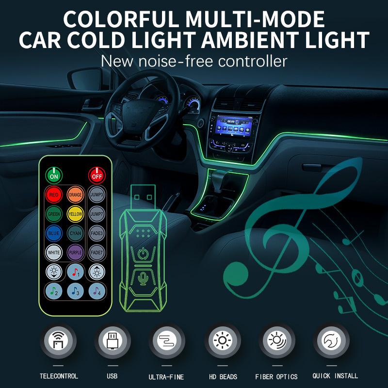 Auto Dashboard Console Led Ambient Cold Light Decorative Strips 1-5M