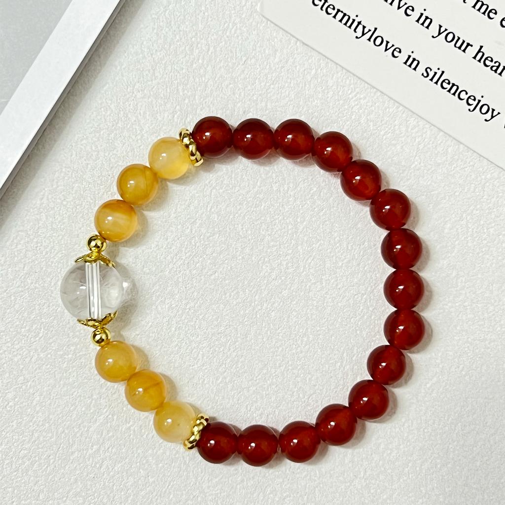 8mm Agate Beaded Bracelet for Women Natural Stone Bracelets Semi-Precious Gemstones Bangle DIY Jewelry Gifts