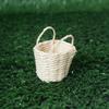 Dollhouse Hand Woven Rattan Basket Shopping Basket Straw Handbags Dollhouse Weaving Beach Bag For Dolls Miniature Decoration