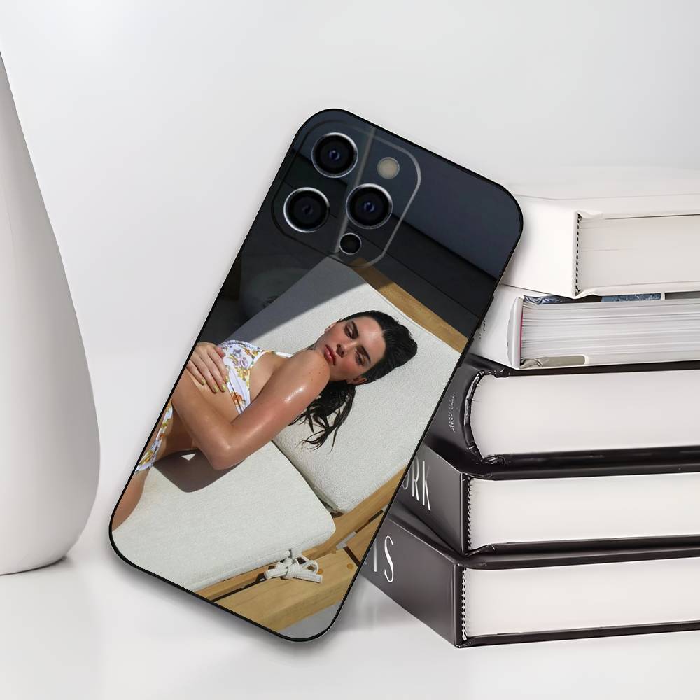 K-Kendall J-Jenner Phone Case For iPhone 17,16,15,14,13,12,11 Plus,Pro Max,XS,Soft Black Cover