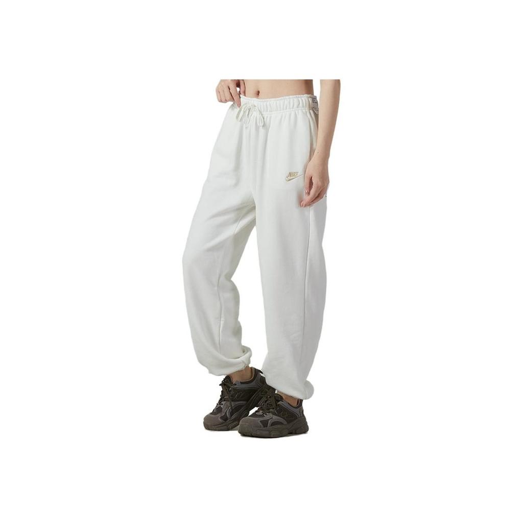 Nike Solid Color Drawstring Knit Joggers Women Bottoms White FV3978-133