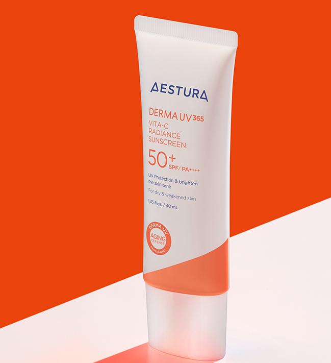 [NOUVEAU] AESTURA DermaUV365 Écran Solaire Éclat Vita-C 40ml + 20ml | Éclaircissant + Hydratation | SPF50+