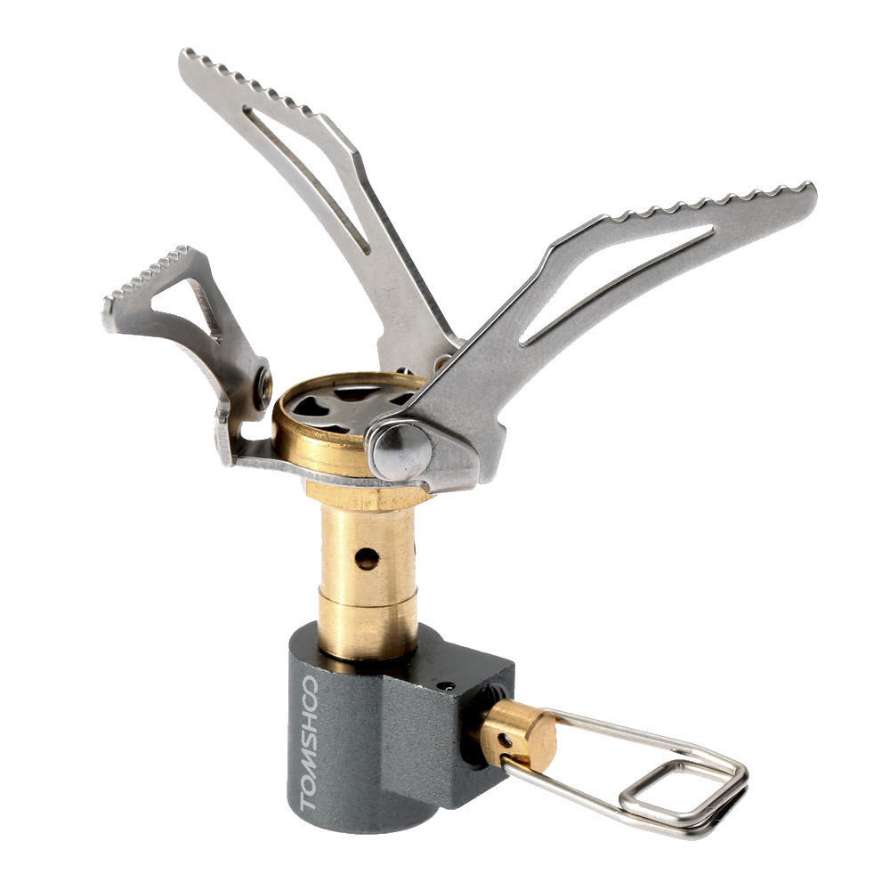 TOMSHOO 45g Superleichter Mini-Taschen-Outdoor-Kochbrenner Faltbarer Camping-Gaskocher 3000W