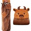 Animal Themed Blanket Wearable Hoodie, Adults Oversized Fleece Sweatshirt Halloween Costume Shawl Sleepwear, Cosplay Plush Hooded Cape Cozy Loungewear