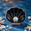 Classic Enamel Shell Brooches for Women Unisex Rhinestone Ocean Pins Friend Event Party New Gifts Jewelry Decoration Accessories