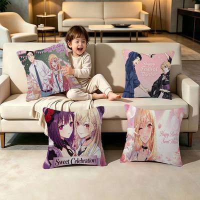Anime My DressUp DarDarling Cushion Cover Inches Farmhouse Decor Home Throw Pillow Covers For Couch Decorations