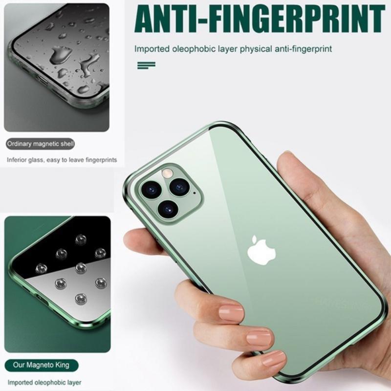 360 Magnetic Adsorption Case with Tempered Glass Full Screen Protector Cover for iPhone 14 13 12 11 Pro Max 14 Plus XS MAX XR XS X 8 7 Plus SE2020