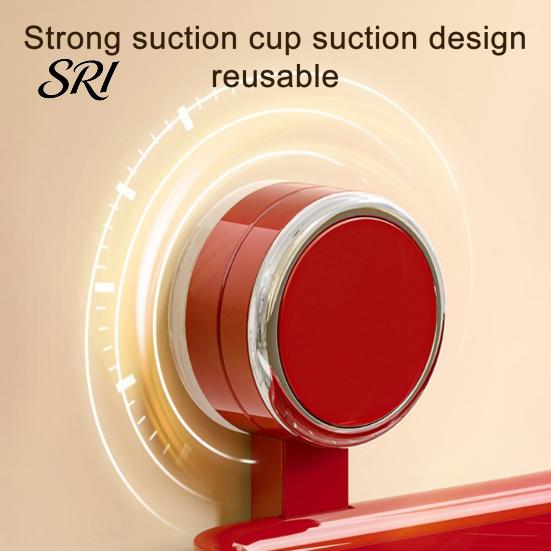Bathroom Storage Organizer Rack with Suction Cup No-Drill Design Strong Toiletry Basket Load-Bearing Non-Slip Wall for Kitchen Damage-free