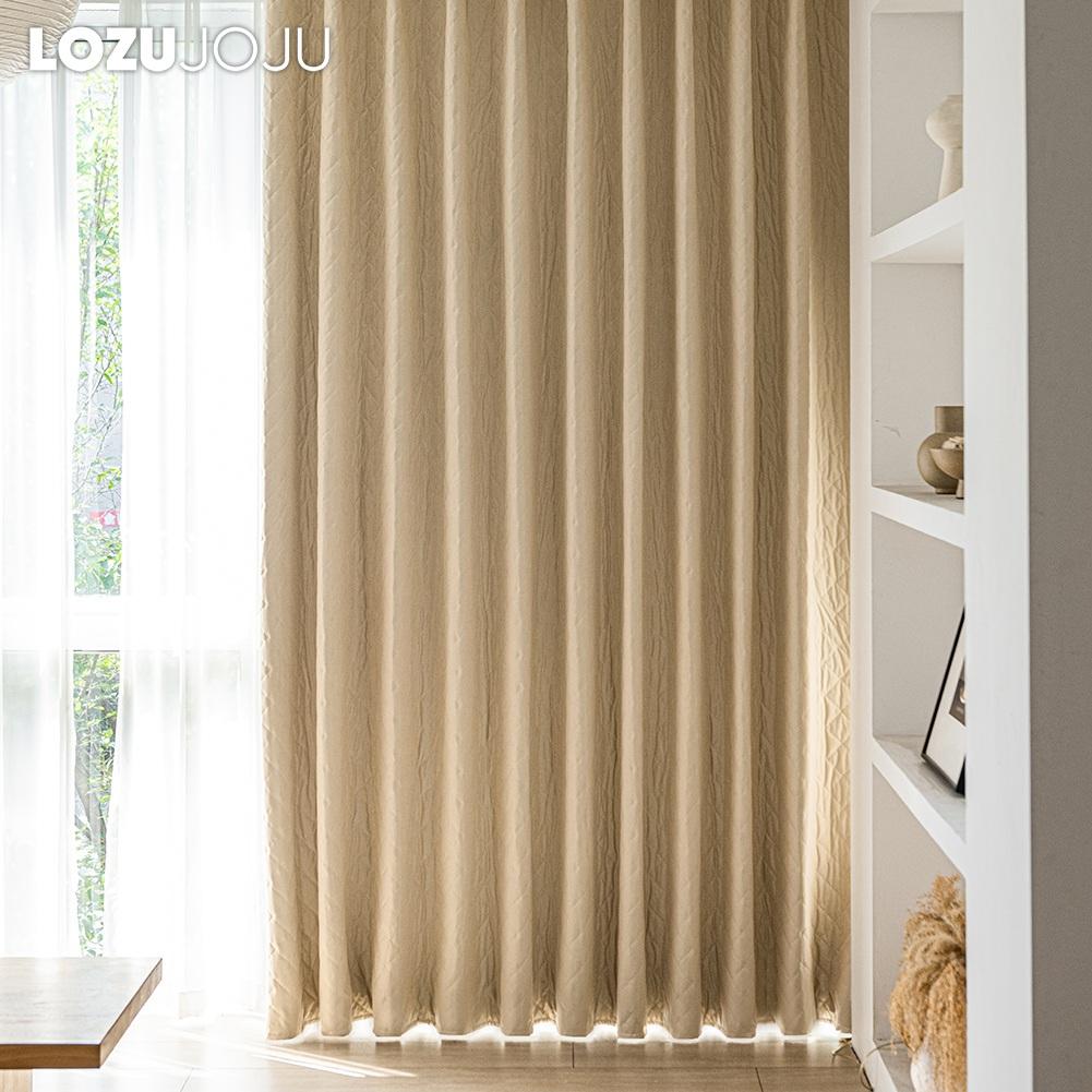 1PC LOZUJOJU Minimalist Solid Textured Blackout Curtain,Embossed Diamond Quilted Thick Curtains for Bedroom Living Room Home Decor
