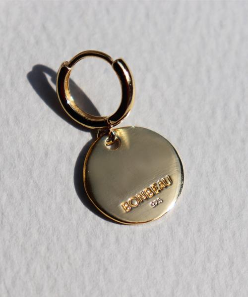 Bonbeau Cute Smile Ring Earrings Coin Drop Smile Earrings