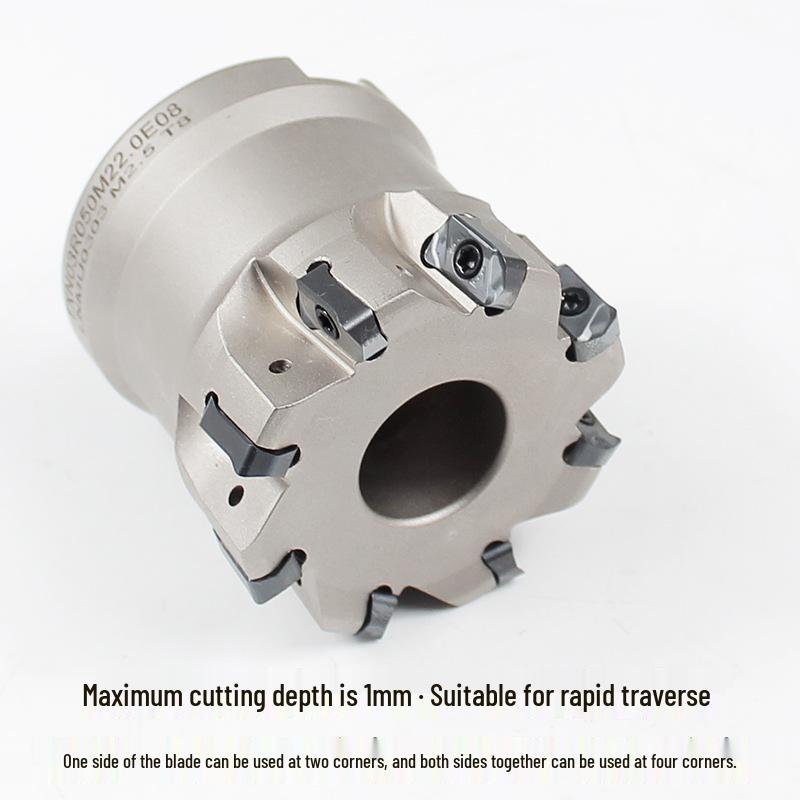 Indexable CNC High-Feed Face Mill Cutter Head with Double-Sided LNMU0303 Roughing Inserts