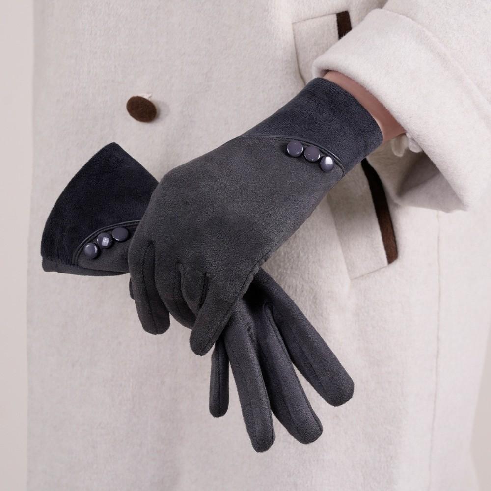 Warm Touch-Screen Gloves Thick Windproof Suede Gloves Practical Winter Thermal Gloves  Driving