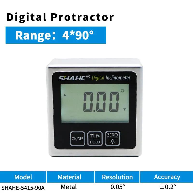 Shahe Digital Angle Finder Gauge Protractor Inclinometer With Magnetic Base And Backlight Precision Metal Digital Protractor