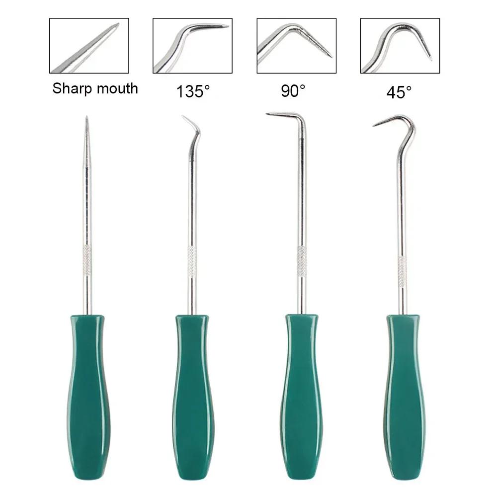 4Pcs Sets Car Auto Vehicle Oil Seal Screwdrivers Set O-Ring Seal Gasket Puller Remover Pick Hooks Repair Hook Tools for Car