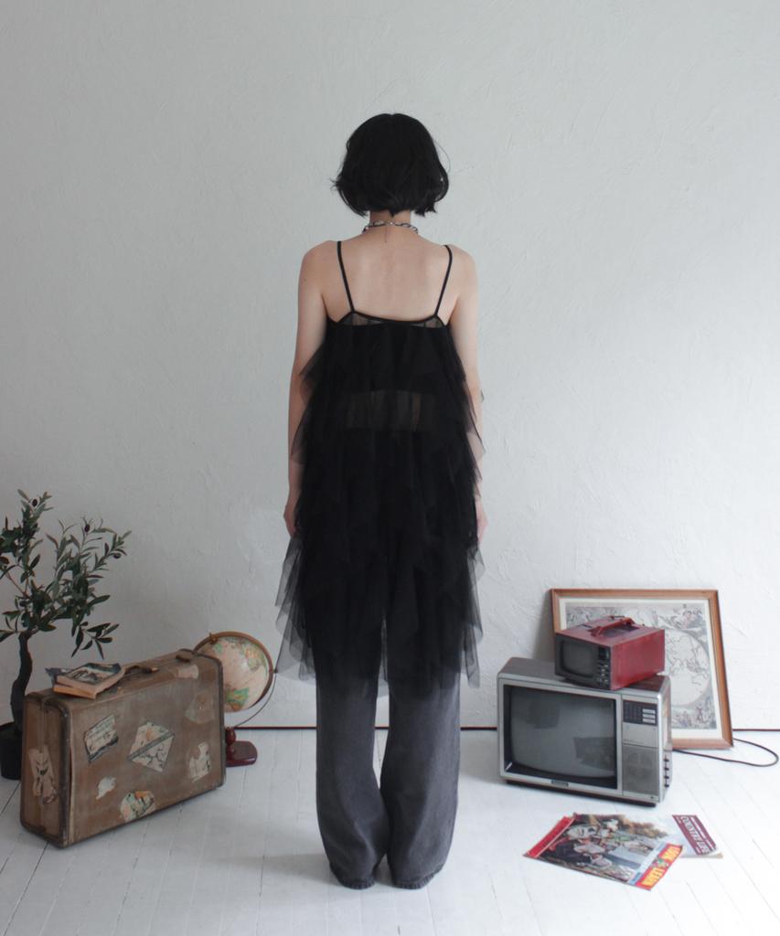 RUBATI Airy Tulle Lace Layering Dress_Black
