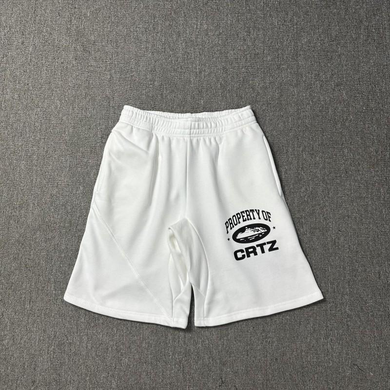 Corteiz Streetwear Short Pants Men Women Alcatraz Ship Print Loose Fit Cotton Shorts