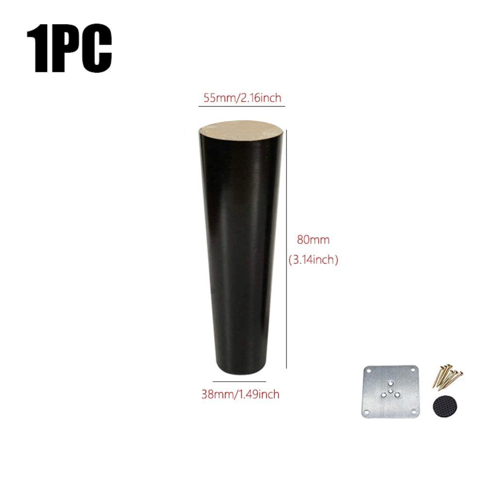 

8/10/12/15/20cm Conical Sofa Legs with Iron Sheet Chair Replacement Feet Black 8cm