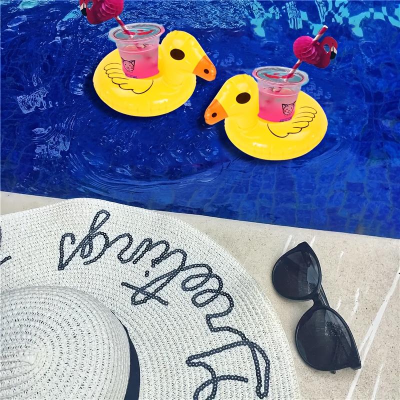 Air Mattresses for Cup Inflatable Flamingo Drinks Cup Holder Pool Floats Bar Coasters Floatation Devices Cute Toy Drink Holder