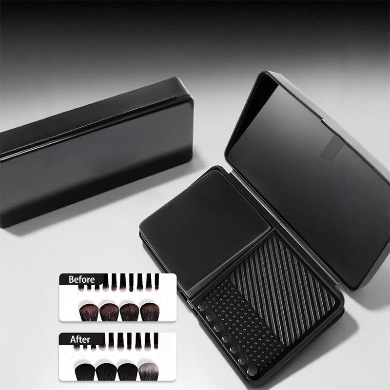 Effective Cosmetic Tool Cleaning Mini Washboard Cleaning Soap Portable Powder Puff Foundation Makeup Brush Cleaner Case Pad onesize