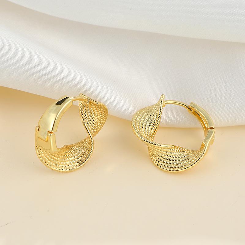 Huazi Style Zircon Stud Earrings for Women - Gold-Plated, Non-Fading Luxury Jewelry