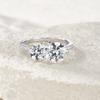 6.5mm 8mm Double Round Brilliant Cut Moissanite Ring for Women   CopperOpen Ring Wedding Engagement Bands Jewelry