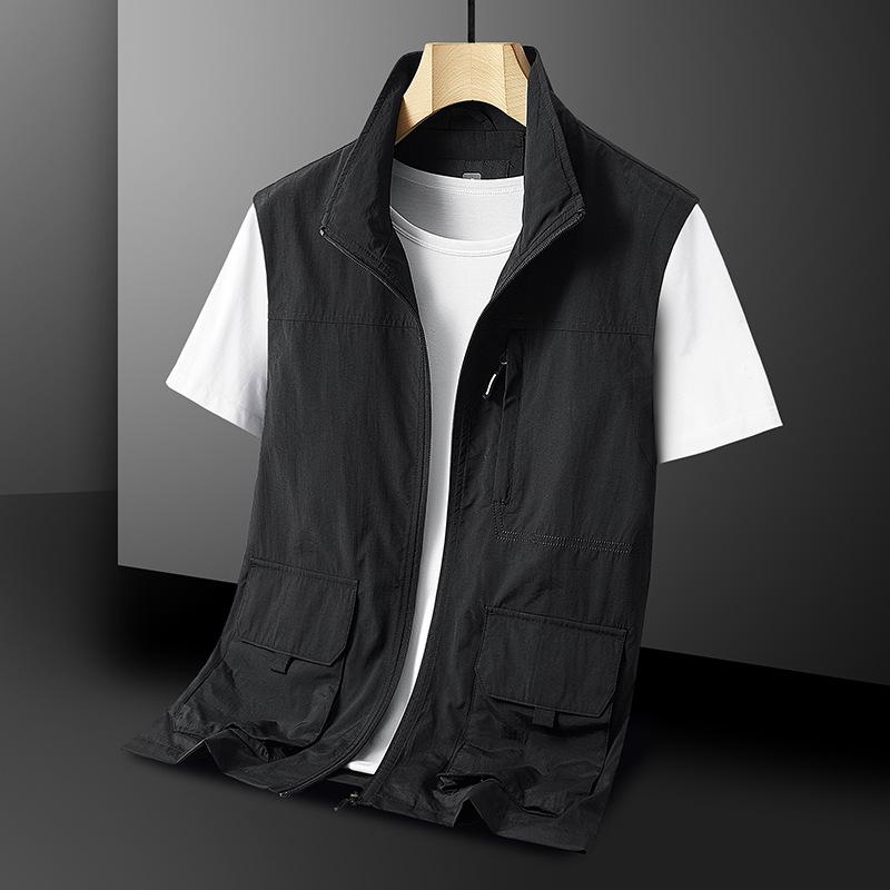 Vesta Bărbați Primăvară și Toamnă Vesta de Lucru Multi-Buzunar Mărime Mare Topuri Tineret