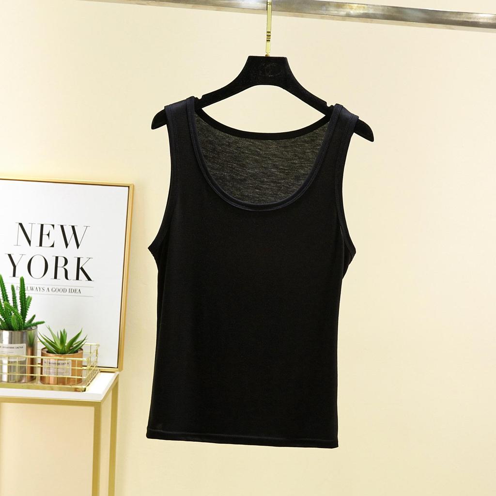 Kvinners sommer tynn modal U-hals slankende tanktopp