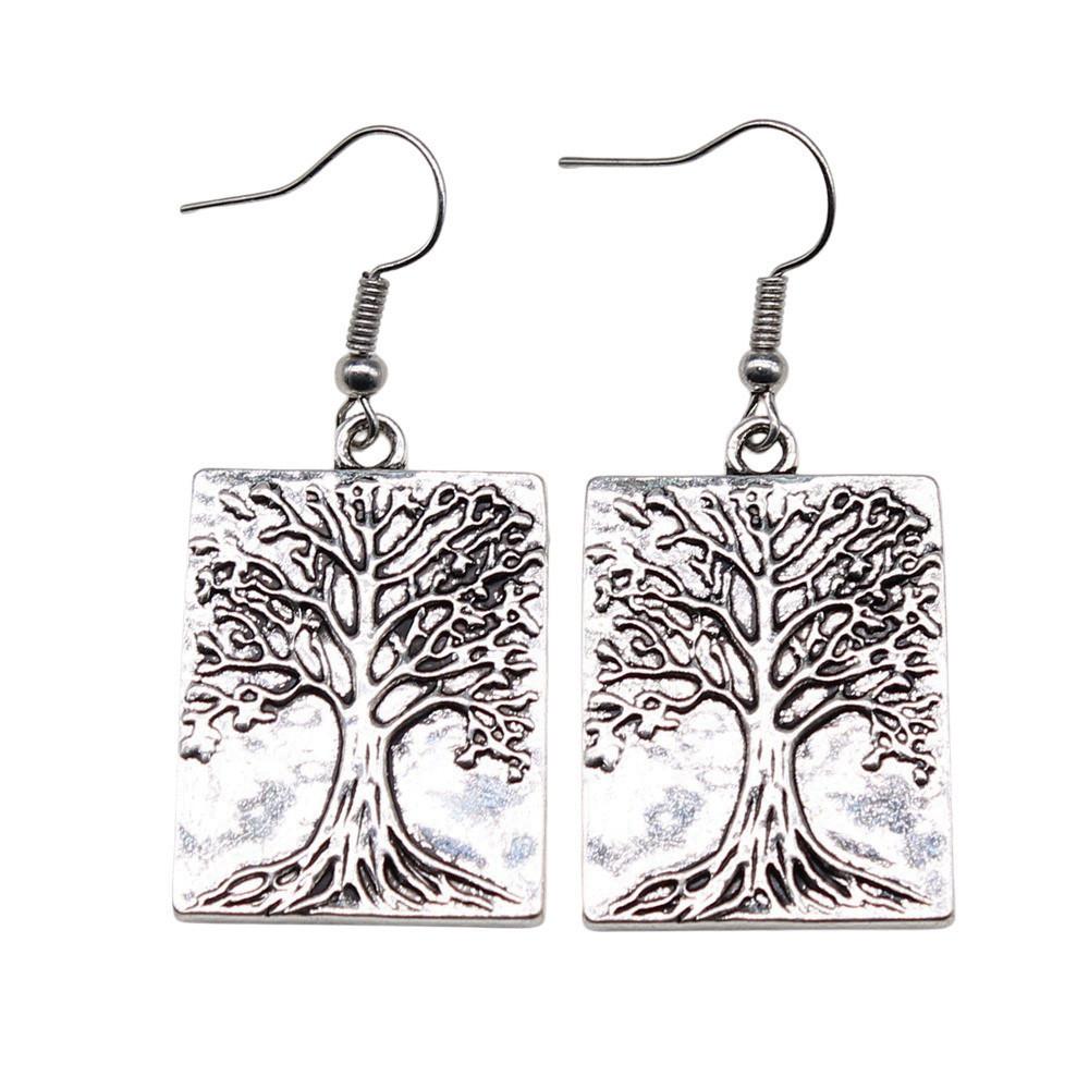 Tree Of Life Dangle Earrings Openwork Nature Boho Style Drop Jewelry For Female