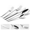 Stainless Steel Flat Handle Cutlery Set Restaurant Hotel Dining Steak Knife Dessert Spoon Fork 5-Piece