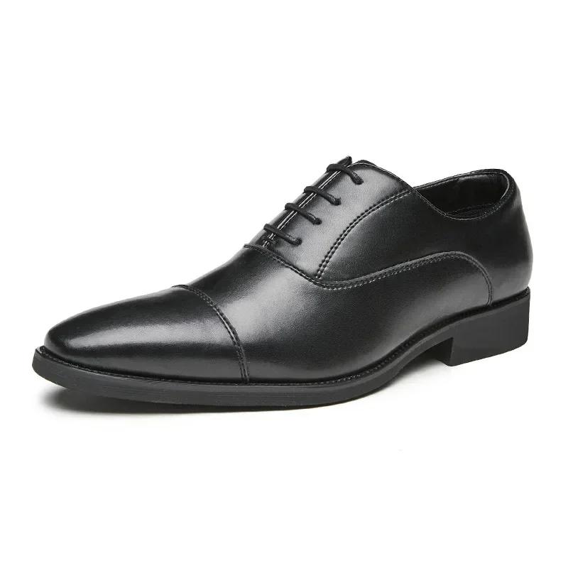 Fashion Genuine Leather Men Internal Elevation Dress Shoes for Men 2024 Triple Splicing Luxury Party Office Business Shoes Plus Size 45