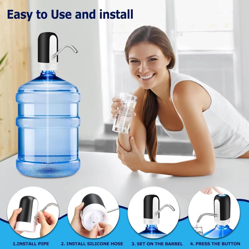 USB Rechargeable Water Bottle Pump Electric Water Dispenser Portable Universal Drinking Water Pump for Office Home Camping