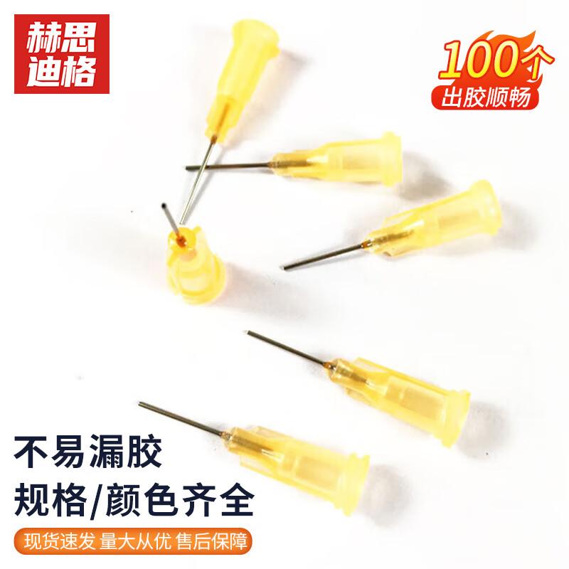 HESDIGE Plastic Base Stainless Steel Dispensing Needle Tips 100 Pcs