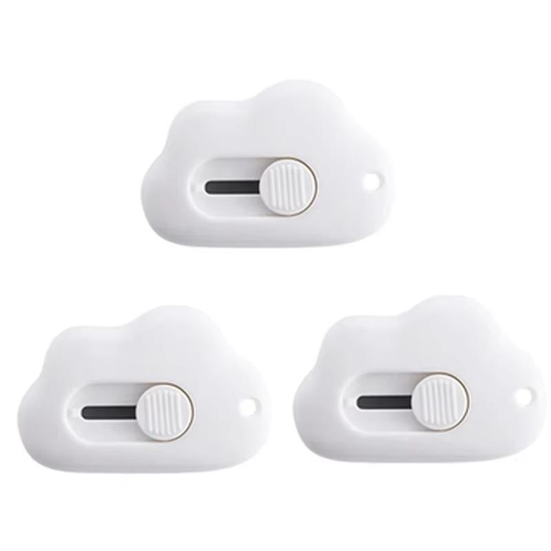 1-3 Piece Cuter Mini Clouds Utility Knife Knife Paper Cutter Art Pcreative Cloud Cute Cartoon Box Knife Stationery Tape Cutter Three-color Optional