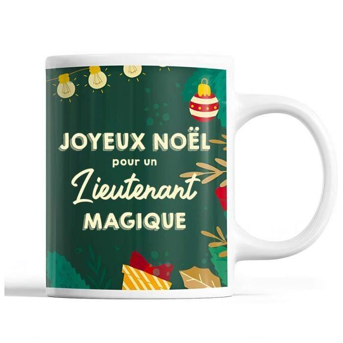 Mug - Noël Lieutenant homme - Céramique - Imprimé recto/verso - 325 ml - Vert