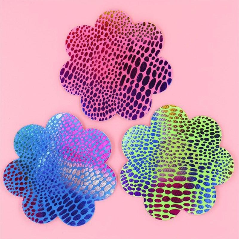 20 Pairs Women Sexy Self Adhesive Nipple Covers Colorful Fish Scales Disposable Breast Stickers Pasties Sticky Bras