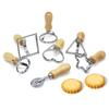 Zinc Alloy Biscuit and Dumpling Edge Embossing Cutter with Wooden Handle