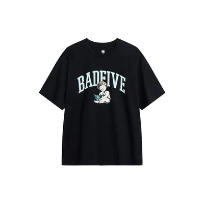 Anti Wu Series Letter Character Print Round Neck Sports T-Shirt Men Tops Black AHST513-5