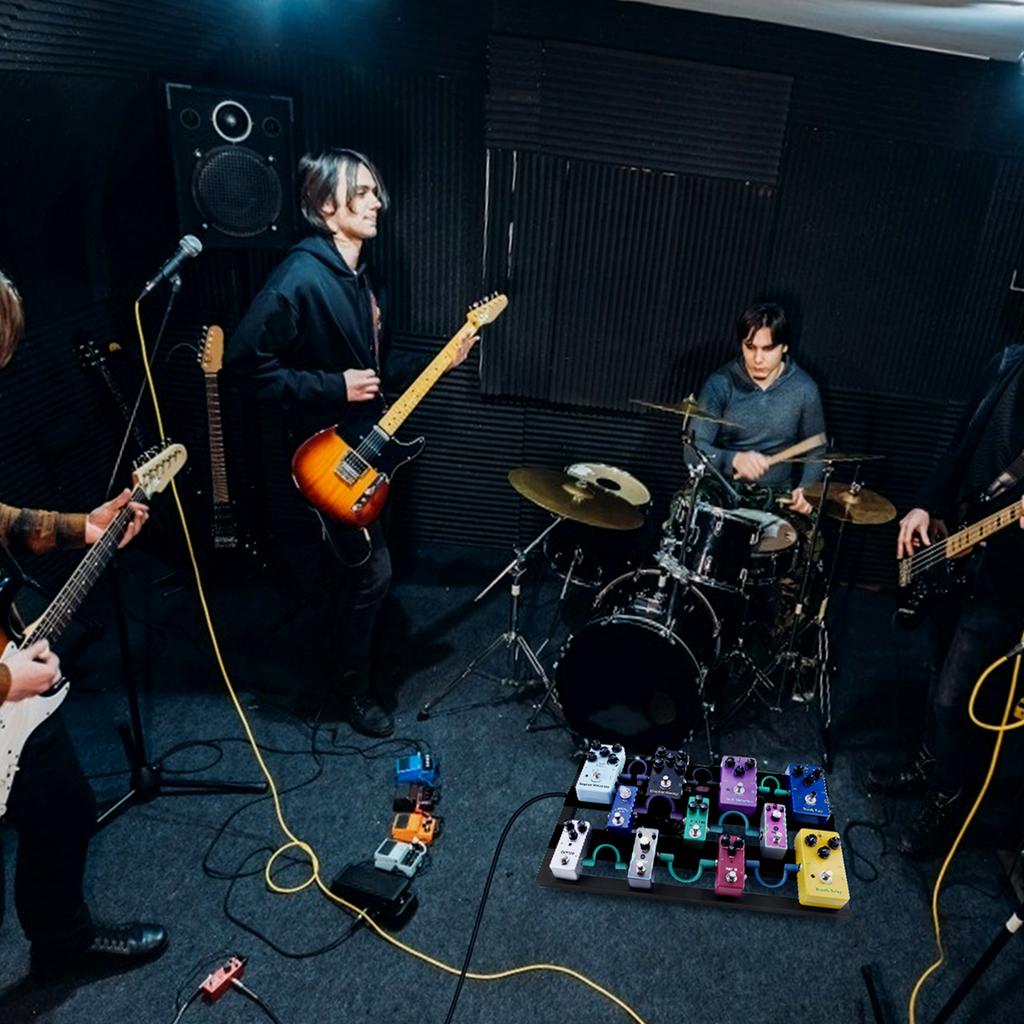 Large Guitar Effect Pedal Board Pedalboard Aluminum Alloy with Carry Bag Capo 4pcs Picks Fixing Tapes