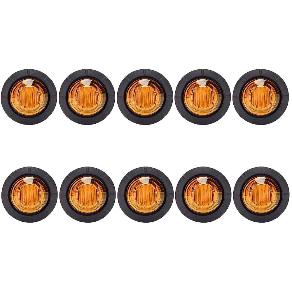 10Pcs 12/24V Vehicle LED Side Marker Light Mini Turn Signal Lamp Rear Light Stop Warning Light For Car Trailer Lorry Tractor Bus