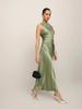 Spring Summer Sexy Halter Long Dress - European & American Style, Slim Fit, Solid Color, Sleeveless for Women