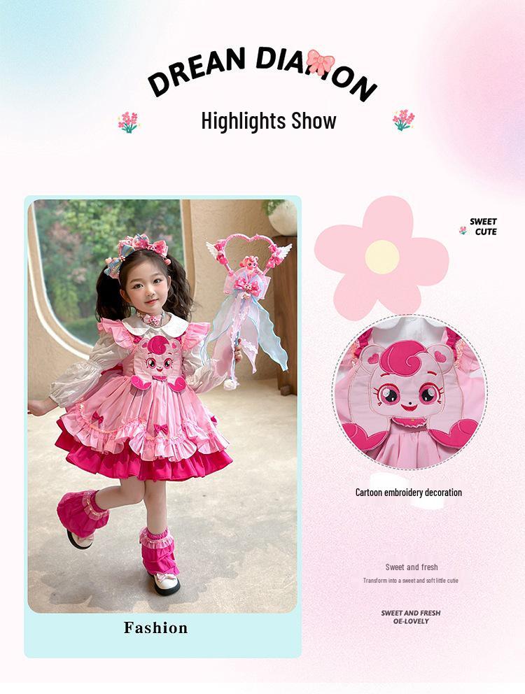 Girls' Lolita Dress - Spring/Autumn 2025 Cute Cartoon Princess Birthday Gown