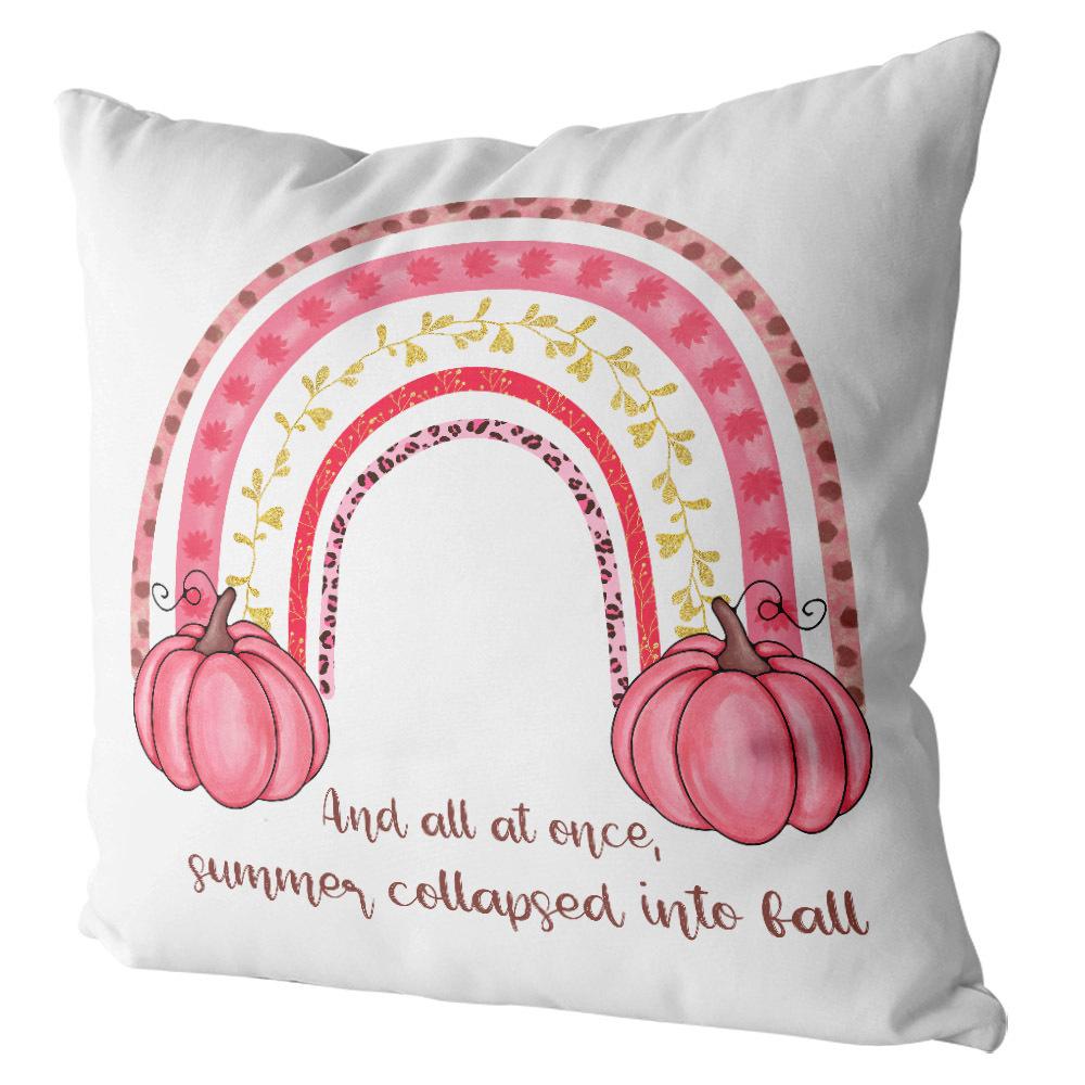 

Новая модная акварельная ручная роспись розовая гирлянда из бутылок с водой радужная тыква наволочка для подушки 40x40cm