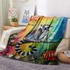 1PC Bohemian style Print FlAannel Blanket, High quality Comfortable for All Seasons, Home Decor, Warmth and Comfort