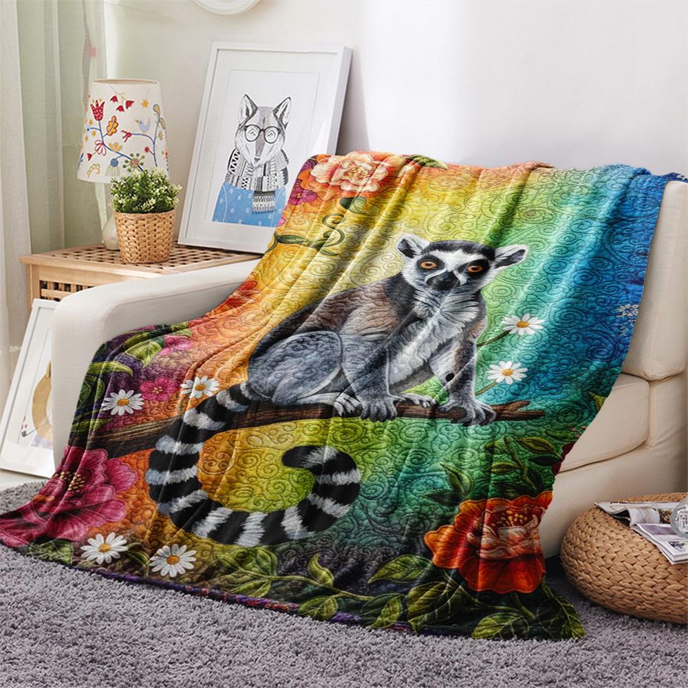 1PC Bohemian style Print FlAannel Blanket, High quality Comfortable for All Seasons, Home Decor, Warmth and Comfort