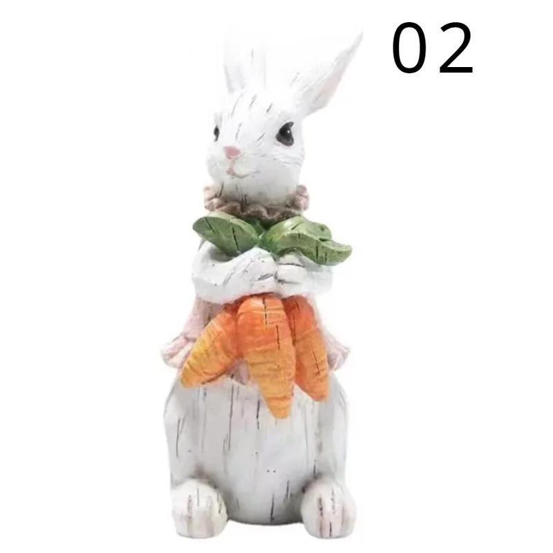 Cute Easter Rabbit eggs Table Ornaments Bunny Holding Carrots Party Kid Gift Happy Easter Party Decoration for Home Courtyard Garden 2024